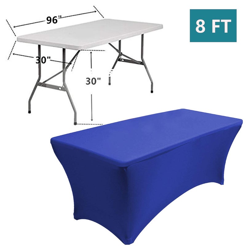 RELIANCER 1 Pack Stretch Spandex Table Covers for Rectangular Tables,8FT Elastic Fitted Tablecloth,Universal Rectangular Table Cloth Protector for Outdoor Party,Wedding,Bar,Birthday,Banquet,Events - Image 4